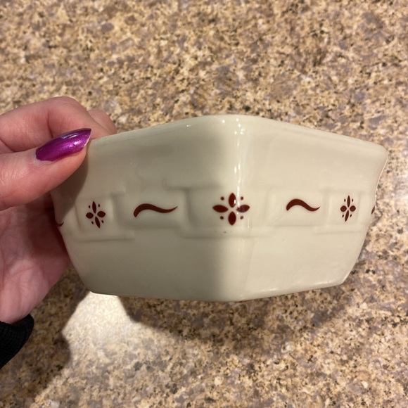 Longaberger Small Heart Vitrified Pottery Dish Red and Ivory - Picture 13 of 17